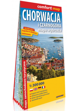 Chorwacja i Czarnogóra. Mapa wybrzeża; laminowana mapa samochodowo-turystyczna 1:300 000