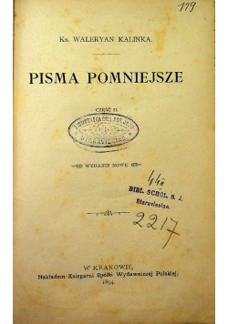 Pisma pomniejsze 1894 r.