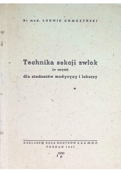Technika sekcji zwłok 1947 r.