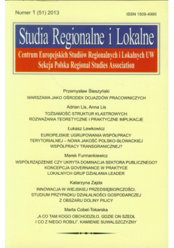 Studia Regionalne i Lokalne 1 (51) 2013