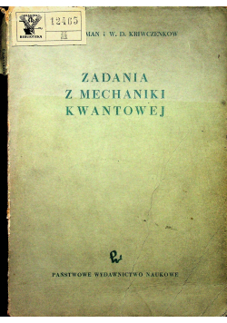 Zadania z mechaniki kwantowej