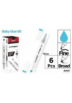 Marker Chromax z 2 końcówk. baby blue 66 (6szt)
