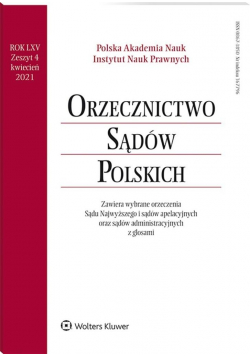 Orzecznictwo Sądów Polskich 4/2021