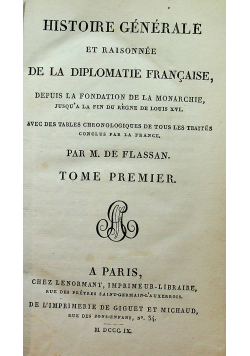 Historie generale et raisonnee Tome 1 1809r