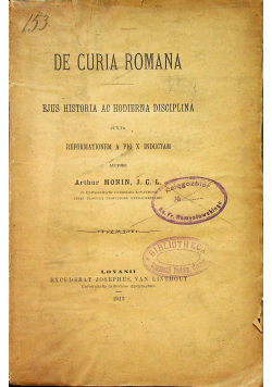 De Curia Romana 1912 r.