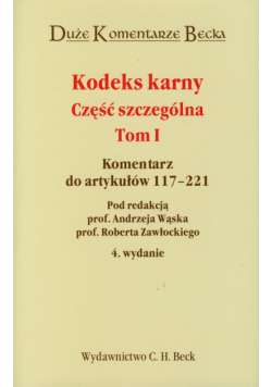 Kodeks karny Część szczególna tom 1