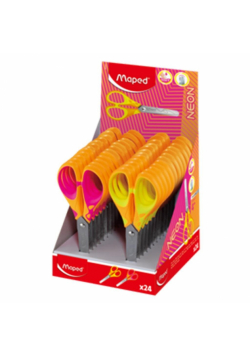 Nożyczki szkolne Neon Soft 13cm mix (24szt) MAPED