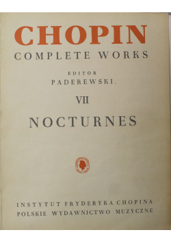 Chopin complete works  VII nocturnes