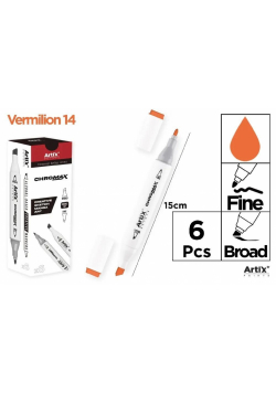 Marker Chromax z 2 końcówk. vermilion 14 (6szt)