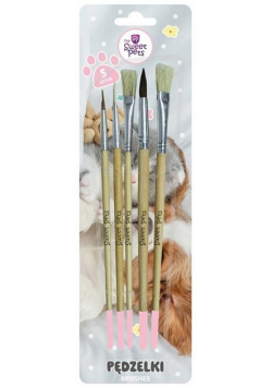Pędzelki z naturalnego włosia The Sweet Pets 5szt