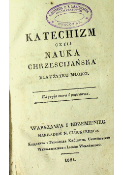Katechizm czyli nauka chrześcijańska 1821 r