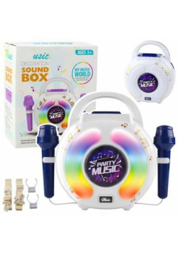 Zestaw karaoke dwa mikrofony led