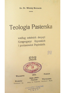 Teologia Pasterska 1911 r.