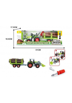 Mini Farma Traktor z przyczepą do skręcania