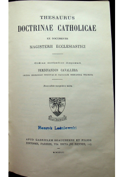 Thesaurus Doctrinae Catholicae 1938r