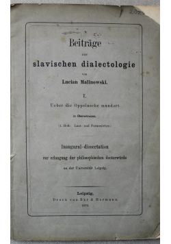 Beitrage zur slavischen dialektologie 1873 r.