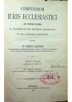 Compendium Iuris Ecclesiastici 1905 r.