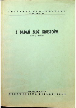 Z badań złóż kruszców