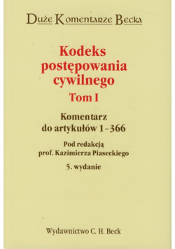 Kodeks postępowania cywilnego t.1