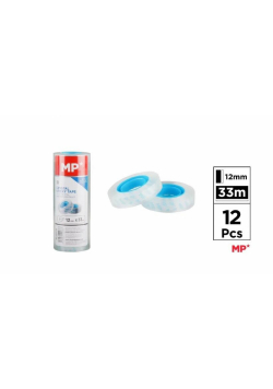 Taśma samoprzylepna przezroczysta 12mmx33m (12szt)
