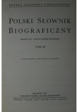 Polski Słownik Biograficzny Tom III reprint z 1937 r