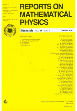 Reports on Mathematical Physics 66/2 Kraj