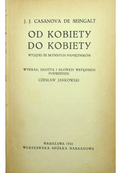 Od kobiety do kobiety 1921 r