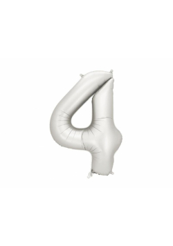 Balon foliowy cyfra 4 86cm srebrny