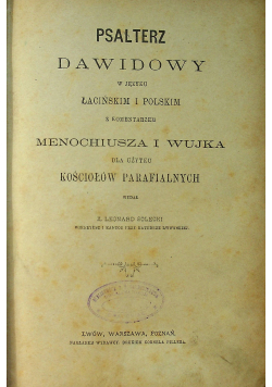 Psalterz Dawidowy w języku łacińskim i polskim 1882 r