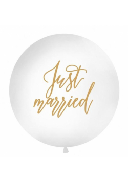 Balon Just married 1m biały