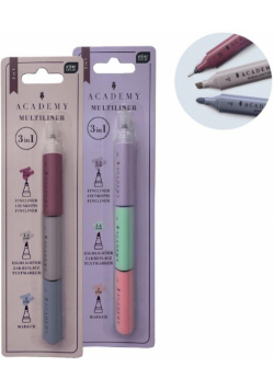 Marker + zakreślacze + cienkopis 3w1 Academy mix