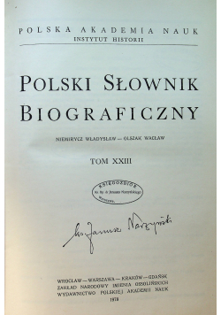Polski słownik biograficzny tom XXIII