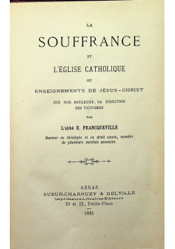 La souffrance et l eglise catholique 1885r