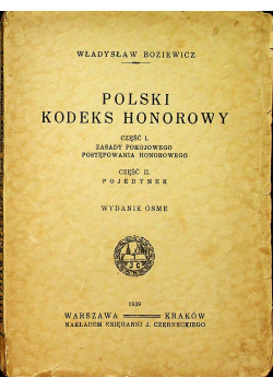Polski Kodeks Honorowy 1939 r.