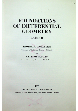 Foundations of differential geometry volume II
