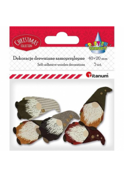 Dekoracje samoprzylepne krasnale 20x40mm 5szt mix