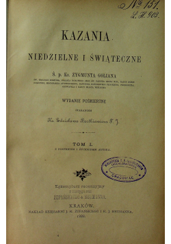 Kazania niedzielne i świątecznne ś p ks Zygmunta Goliana 1888 r