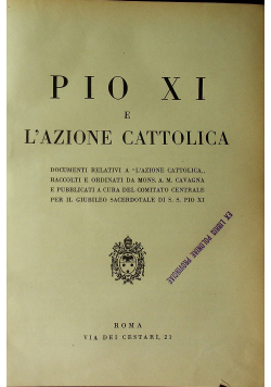 Pio XI e Lazione cattolica 1929 r.