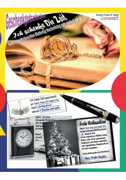 Geschenkgutscheine ICH SCHENKE DIR ZEIT - Geburtstag Weihnachten Muttertag Hochzeitstag oder einfach nur so...