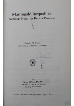 Matingale Inequalities seminar notes on recent progress