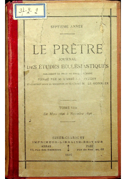 Le Pretre Tome VIII 35 numerów 1896 r