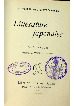 Litterature japonaise 1902r