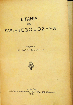 Litania do Świętego Józefa 1918r
