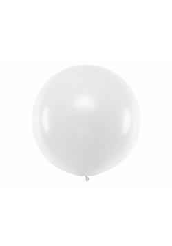Balon okrągły Pastel White 1m