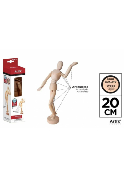 Drewniany manekin do nauki rysowania 20cm