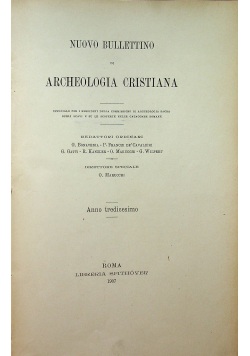 Nuovo Bullettino di Archeologia Cristiana 1907 r.