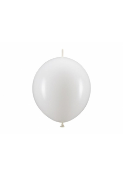 Balony z łącznikiem Metallic Pure White 28cm 20szt