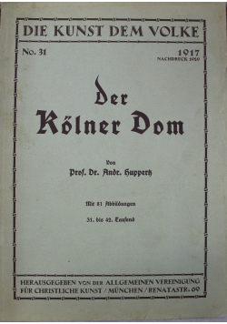 Die kunst dem volke nr 1 der kolner dom 1917 nadruk (1929)