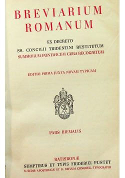 Breviarium Romanum Pars Hiemalis 1952 r