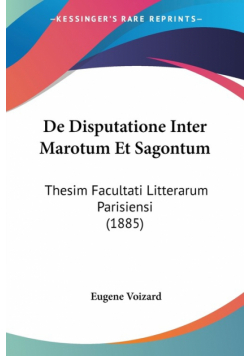 De Disputatione Inter Marotum Et Sagontum